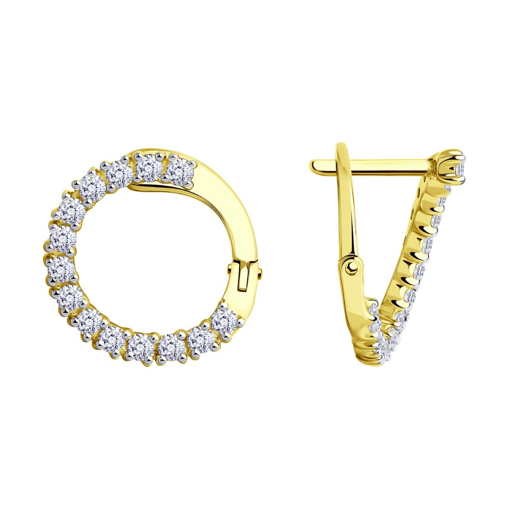

Серьги SOKOLOV из желтого золота со Swarovski Zirconia
