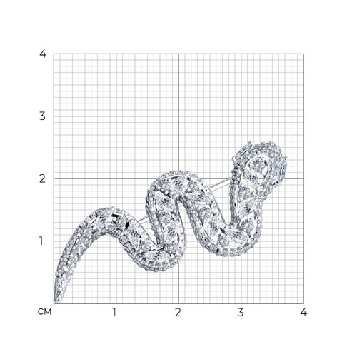 Брошь из серебра с фианитами - фото 4