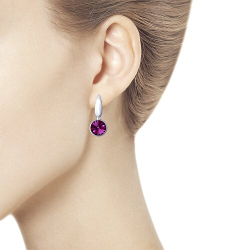 Серьги из серебра с кристаллами Swarovski