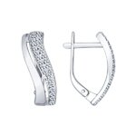 Серьги из серебра с фианитами