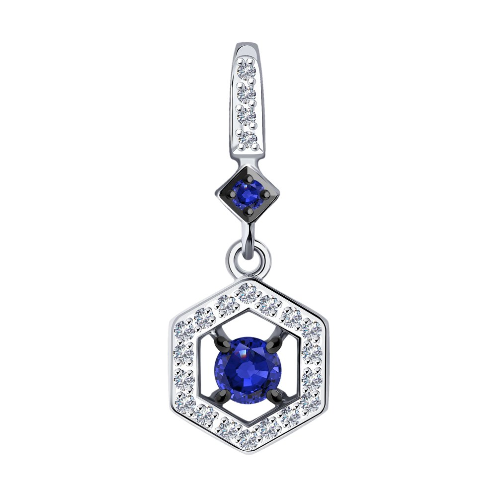 

Подвеска SOKOLOV Diamonds из белого золота с бриллиантами и сапфирами