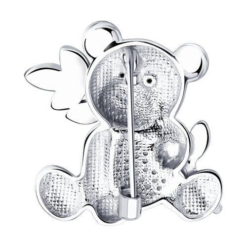 Брошь из золочёного серебра с эмалью и фианитами - фото 2