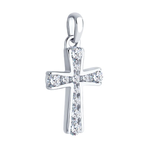 Подвеска из серебра с фианитами - фото 2