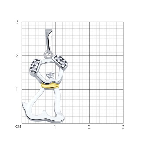 Подвеска из золочёного серебра с фианитами - фото 5