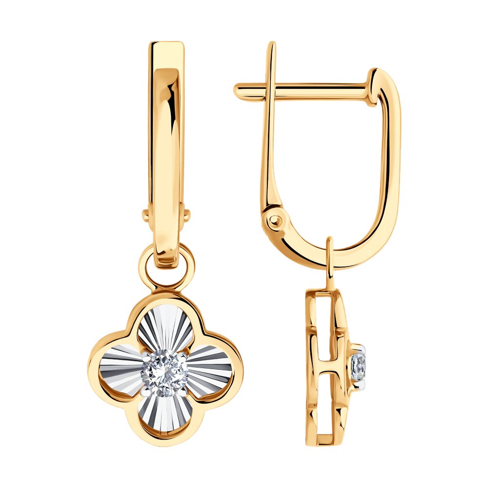 Серьги SOKOLOV из комбинированного золота с фианитами 127990₽