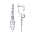 Серьги из серебра с фианитами