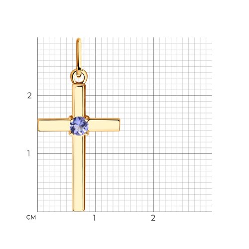 Подвеска из золочёного серебра с танзанитом - фото 3