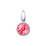 Подвеска из серебра с розовым кристаллом Swarovski