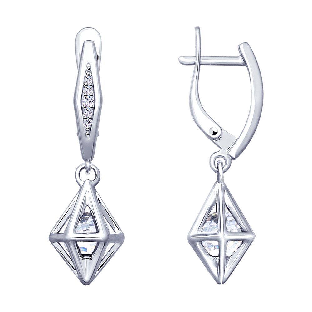 

Серьги SOKOLOV из серебра с бесцветными кристаллами Swarovski и фианитами