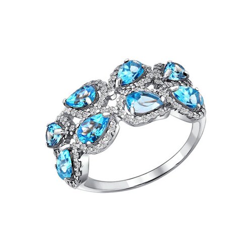 

Кольцо SOKOLOV из серебра с топазами и фианитами