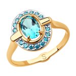 Кольцо из золота с топазами Swarovski и фианитами