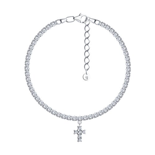 Браслет из серебра с фианитами