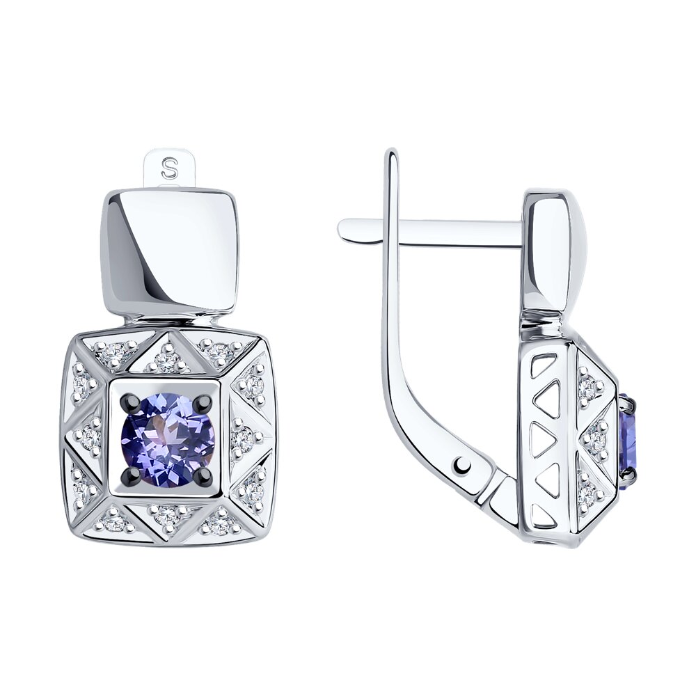 

Серьги SOKOLOV Diamonds из белого золота с бриллиантами и танзанитами