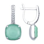 Серьги из серебра с кристаллами Swarovski и фианитами