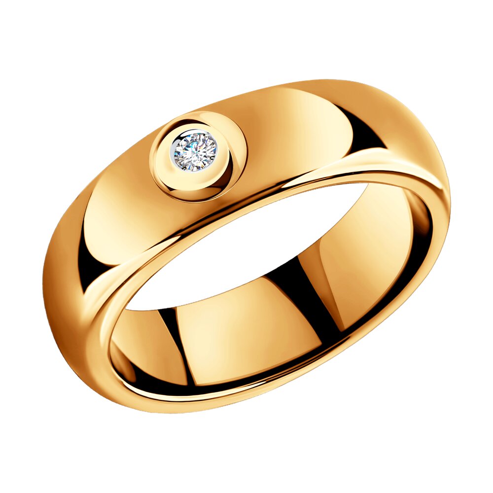 фото Керамическое кольцо с золотом и бриллиантом sokolov diamonds