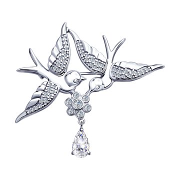 Брошь SOKOLOV из серебра с фианитами 3200₽