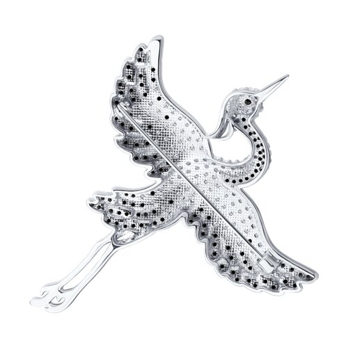 Брошь из серебра с фианитами - фото 2