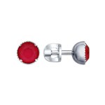 Серьги из серебра с розовыми кристаллами Swarovski