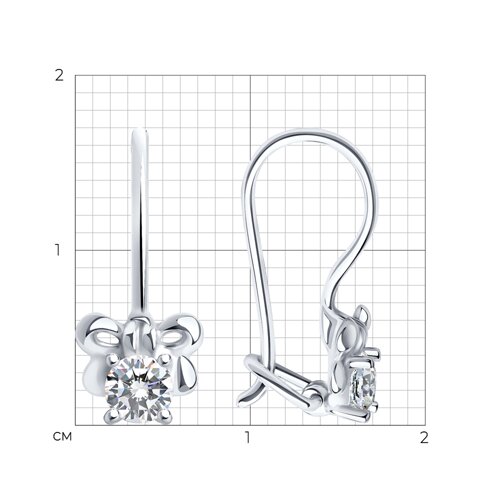 Серьги из серебра с фианитами - фото 3