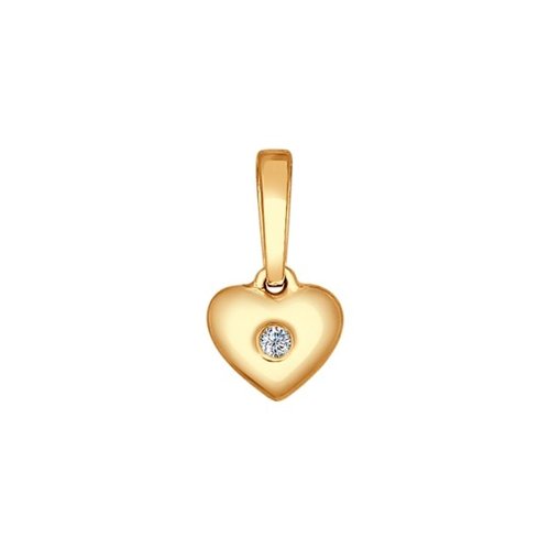 Кулон «Сердце» с бриллиантом SOKOLOV