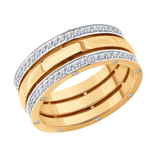 Кольцо обручальное из золота с бриллиантами SOKOLOV - купить в ...