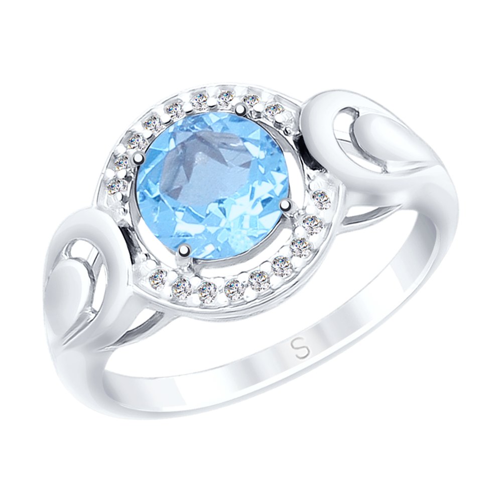 

Кольцо SOKOLOV из серебра с топазом и фианитами