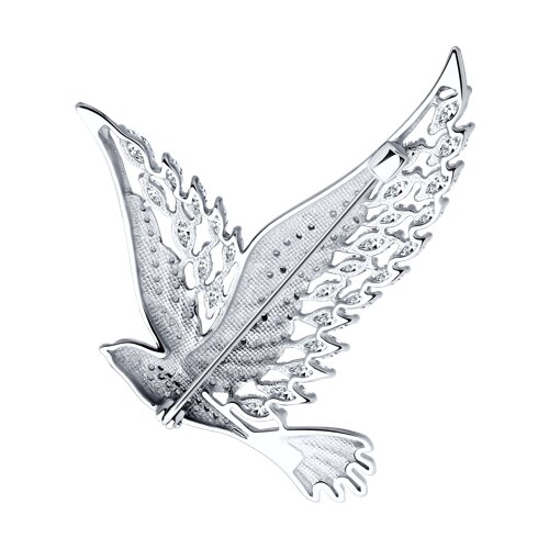 Брошь из серебра с фианитами - фото 2