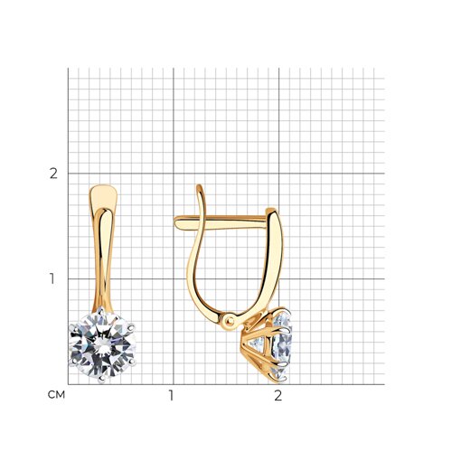 Серьги из золота с фианитами