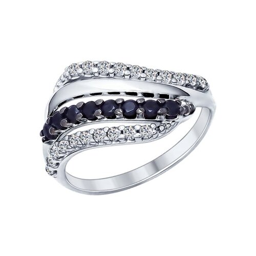 

Кольцо SOKOLOV из серебра с фианитами и чёрными фианитами