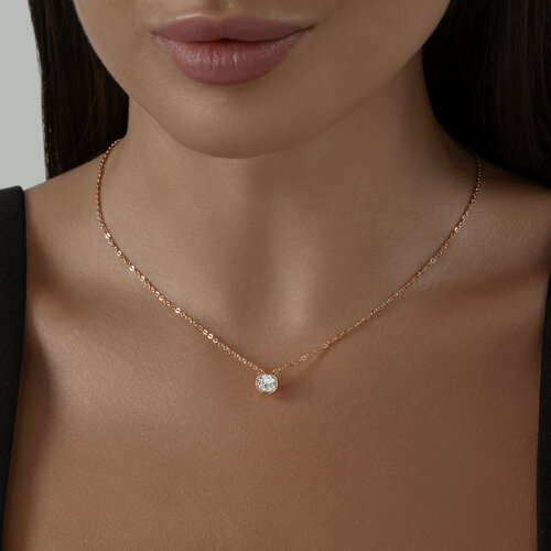 Подвеска из золочёного серебра с фианитом - фото 3