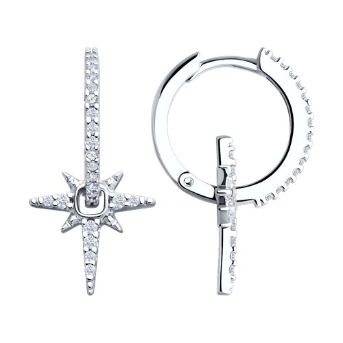 Серьги из серебра с фианитами SOKOLOV - купить в официальном интернет ...