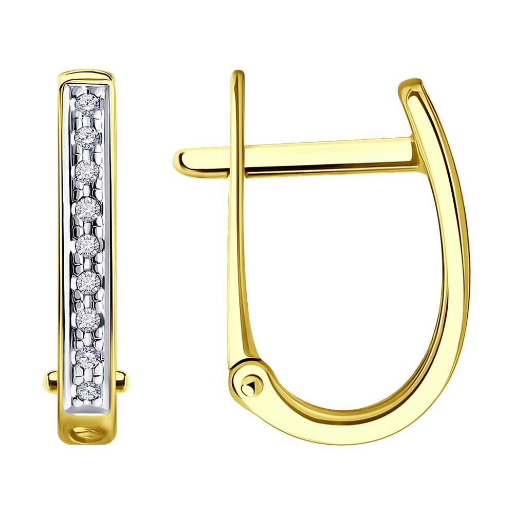 Серьги SOKOLOV Diamonds из желтого золота с бриллиантами