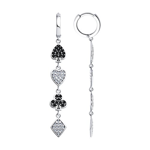 Серьги из серебра с фианитами - фото 1