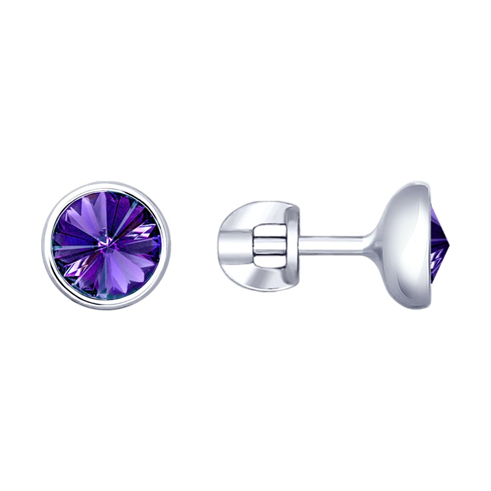 

Серьги SOKOLOV из серебра с сиреневыми кристаллами Swarovski