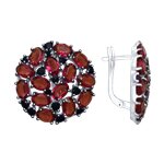 Серьги из серебра с кристаллами Swarovski и фианитами