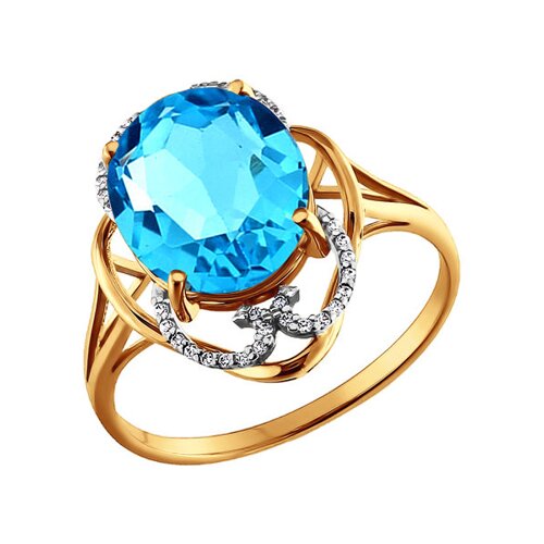 

Кольцо SOKOLOV из золота с топазом и фианитами