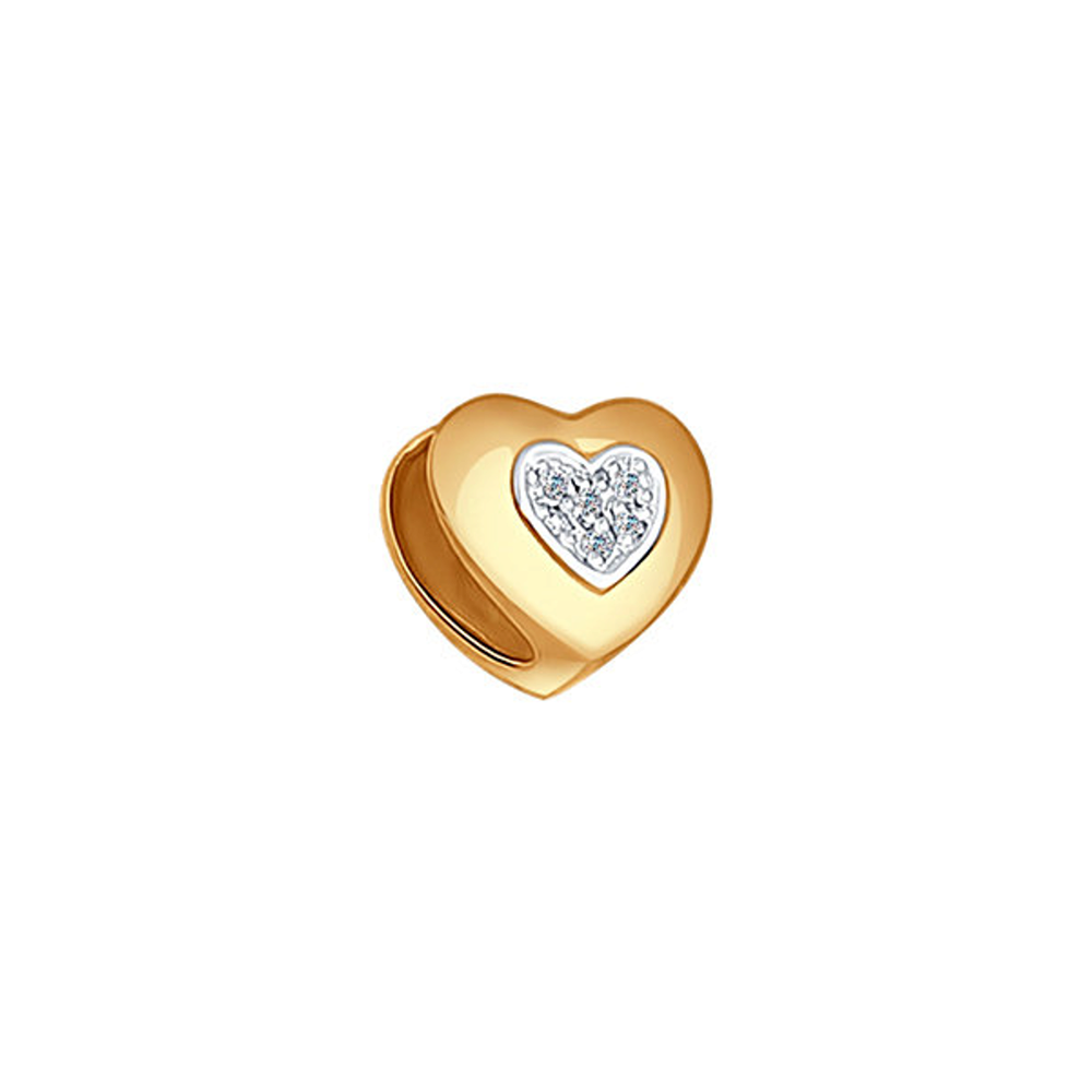 фото Подвеска-шарм с бриллиантами «сердце» sokolov diamonds