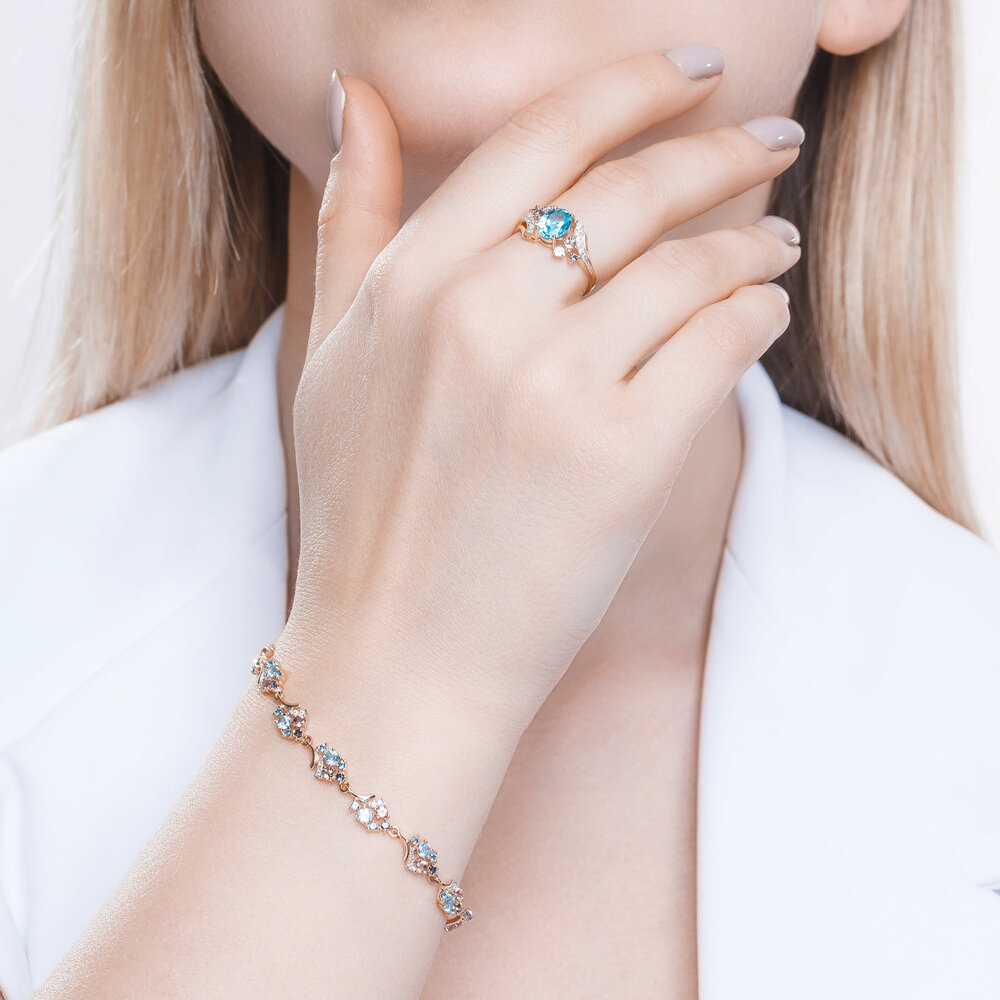 Кольцо из золота с миксом камней арт. 715940 от SOKOLOV