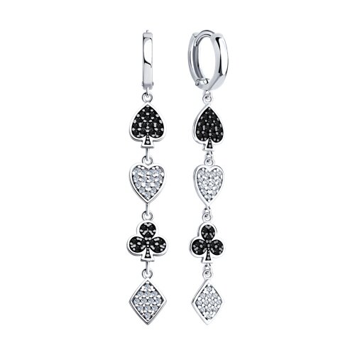 Серьги из серебра с фианитами - фото 2