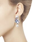 Серебряные серьги «Рыбки» с жемчугом