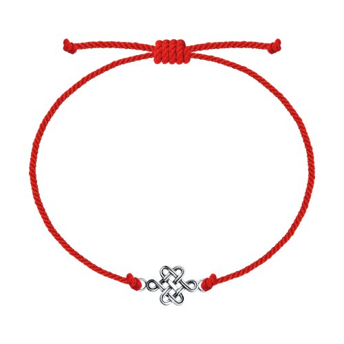 Браслет из серебра.Символ «Узел счастья» - фото 1