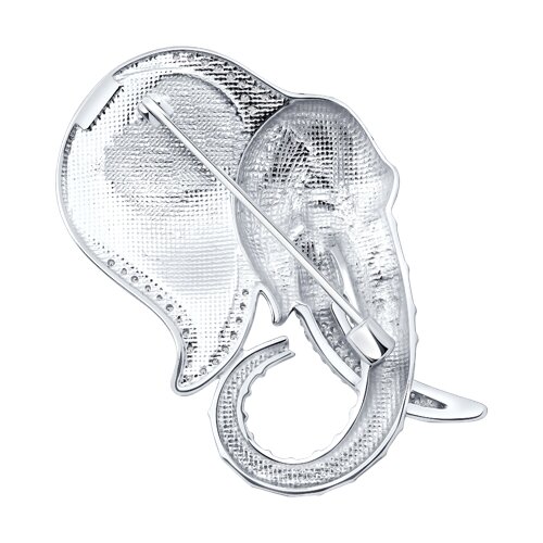 Брошь из серебра с фианитами и эмалью - фото 2