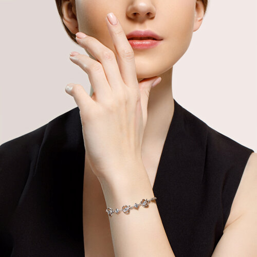 Браслет из серебра с фианитами - фото 4