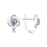 Серьги из серебра с фианитами