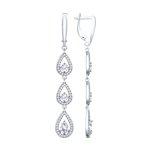 Серьги из серебра с фианитами