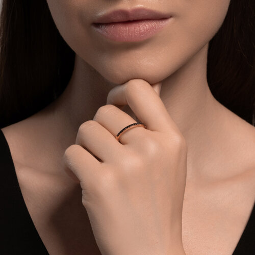 Кольцо из золочёного серебра с фианитами - фото 3