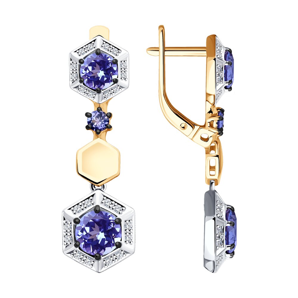 

Серьги SOKOLOV Diamonds из комбинированного золота с бриллиантами и танзанитами