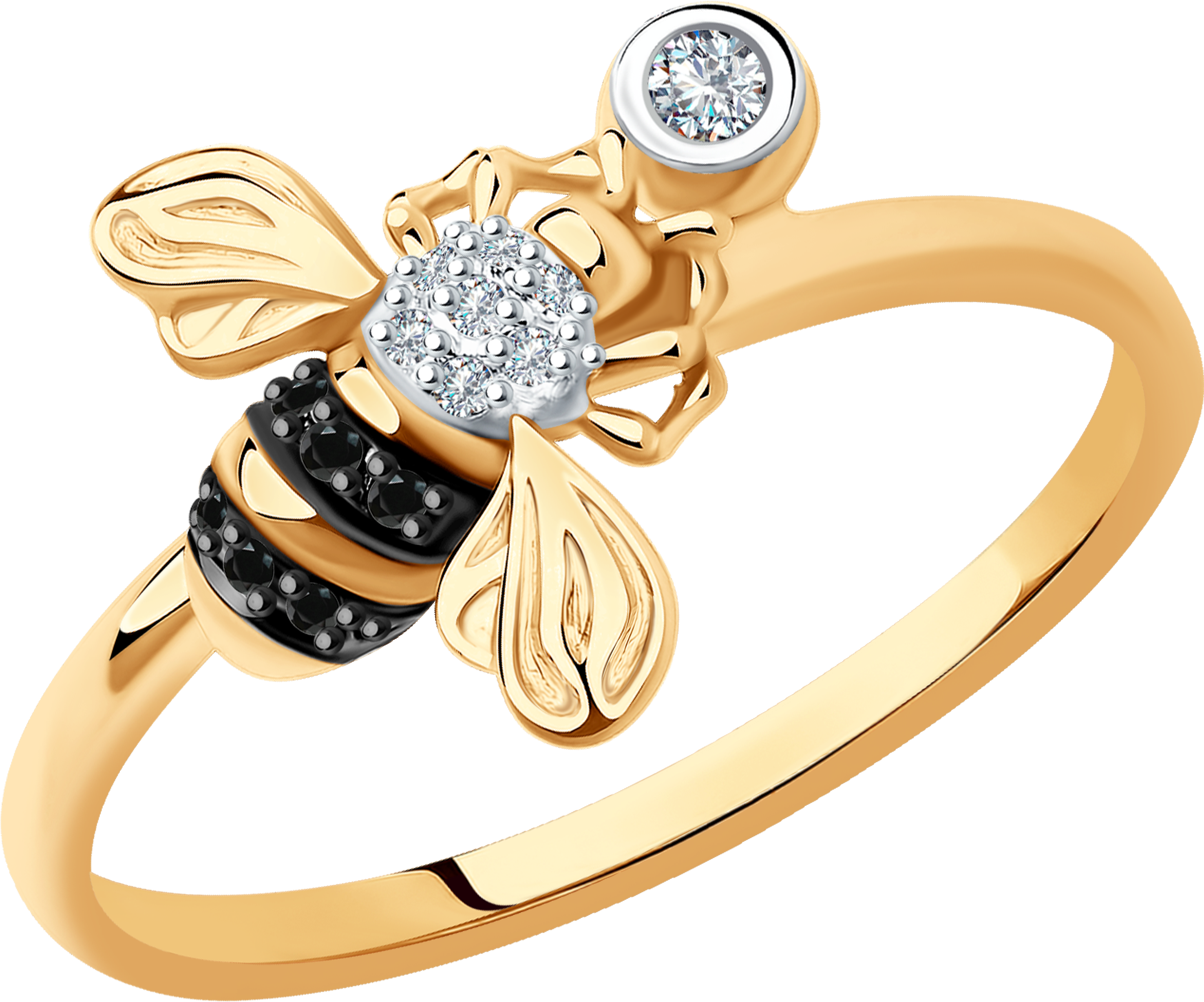 Кольцо SOKOLOV Diamonds из золота с бриллиантами и черными облагороженными бриллиантами 25000₽