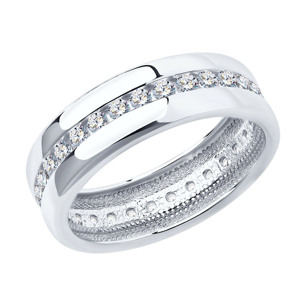 Обручальное кольцо SOKOLOV из серебра с фианитами