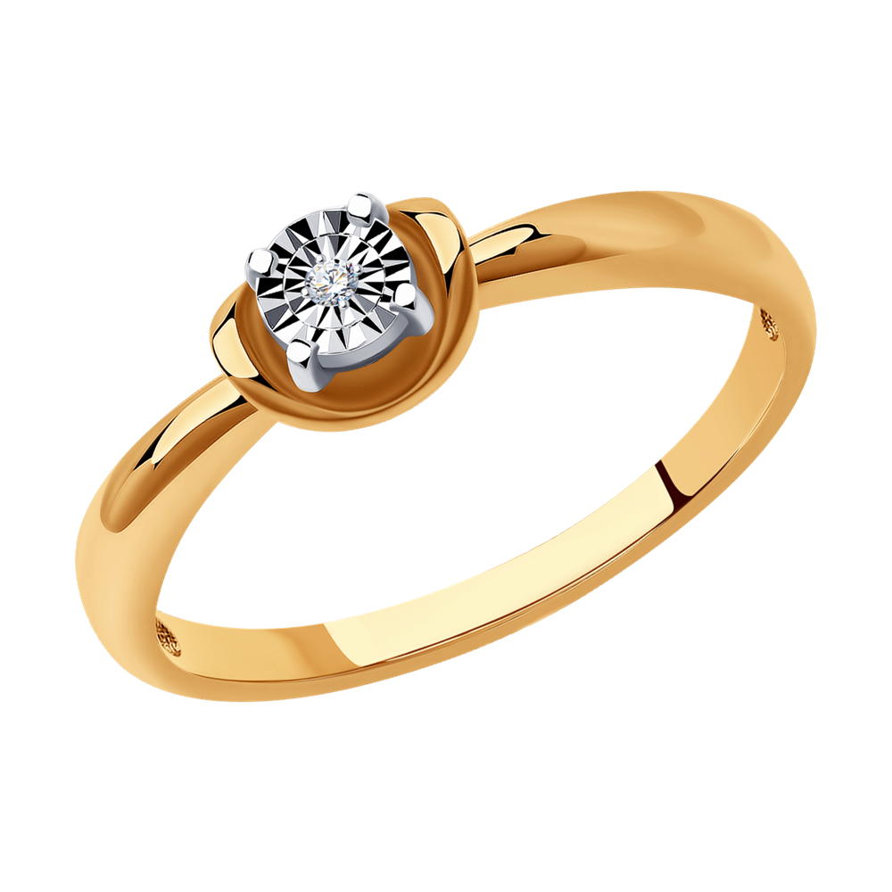 фото Кольцо sokolov diamonds из комбинированного золота с бриллиантом